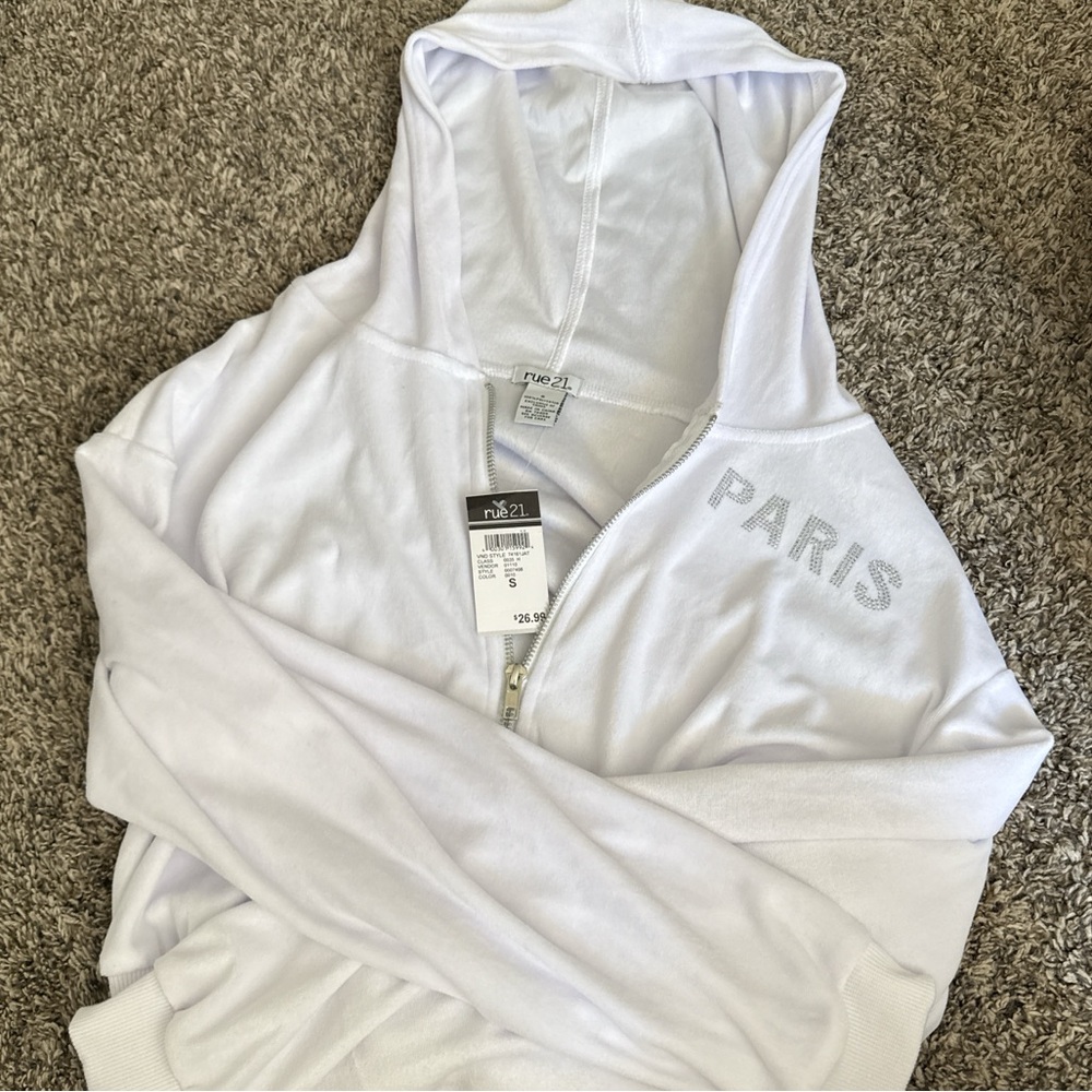Rue21 White Paris Hoodie